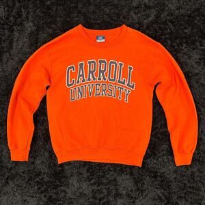 Bright orange carroll university crewneck